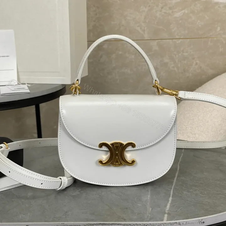 View 1 of Celine Handle White Smooth Leather 15.5×11.5x5cm