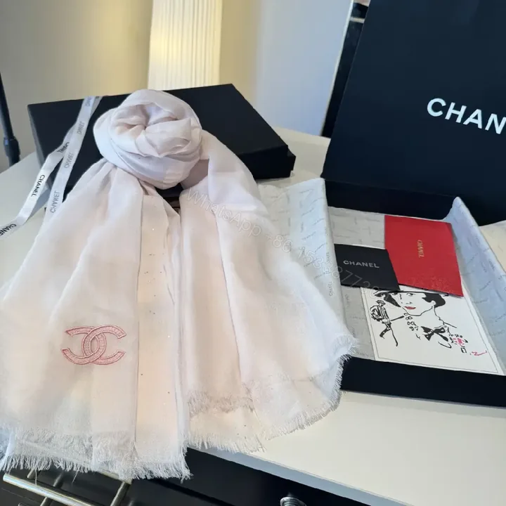 View 1 of Soft Pink Scarf – Premium Fringed Embroidered Accessory