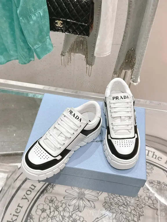 View 1 of Monochrome Luxe Prada-Influenced Platform Sneakers