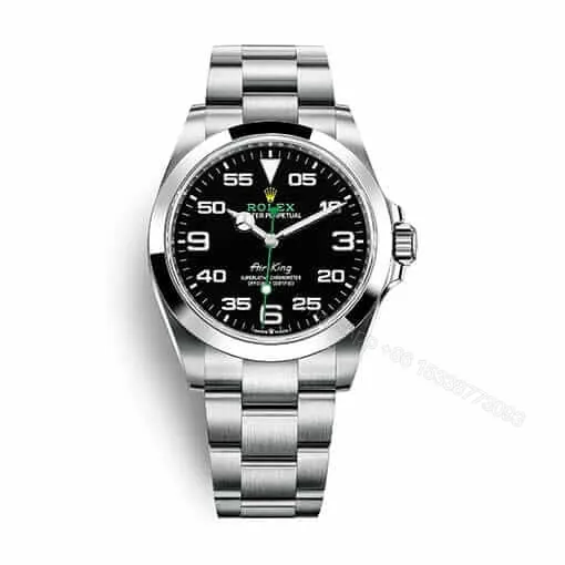 View 1 of Rolex Air-King 126900 Super Clone : 40mm Oystersteel Black Dial Pilot Watch with Caliber 3230