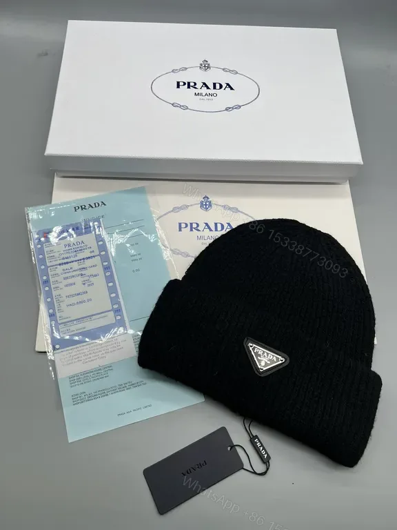 View 1 of Prada-Inspired Knit Beanie: Luxe Black warmth