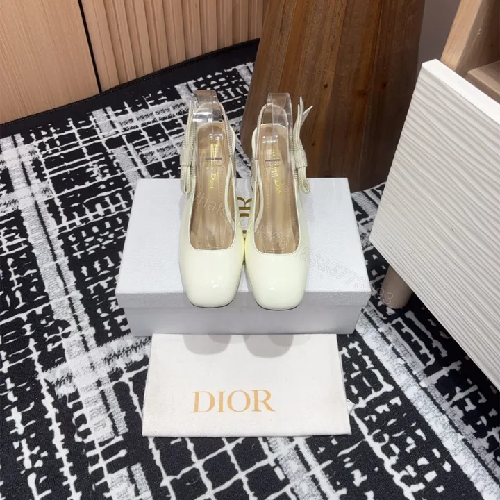 View 1 of 高仿Dior*Miss系列KDV270露跟蝴蝶結高踭鞋白色免檢版
