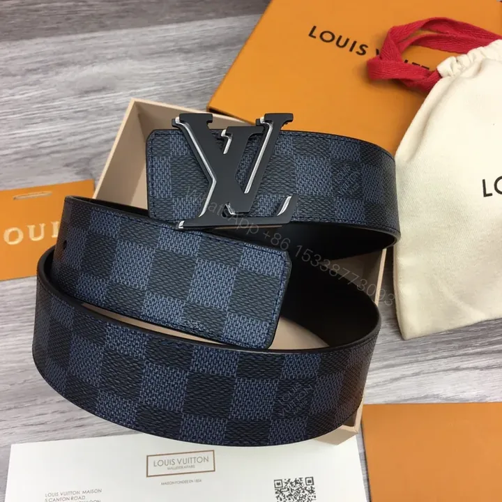 View 1 of Damier Graphite Belt: Luxury Palladium LV Buckle, 3cm