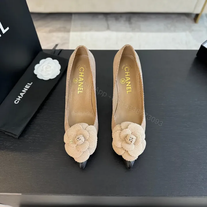 View 1 of Refined Lace-Flower Chanel-Style Pointed-Toe Pumps