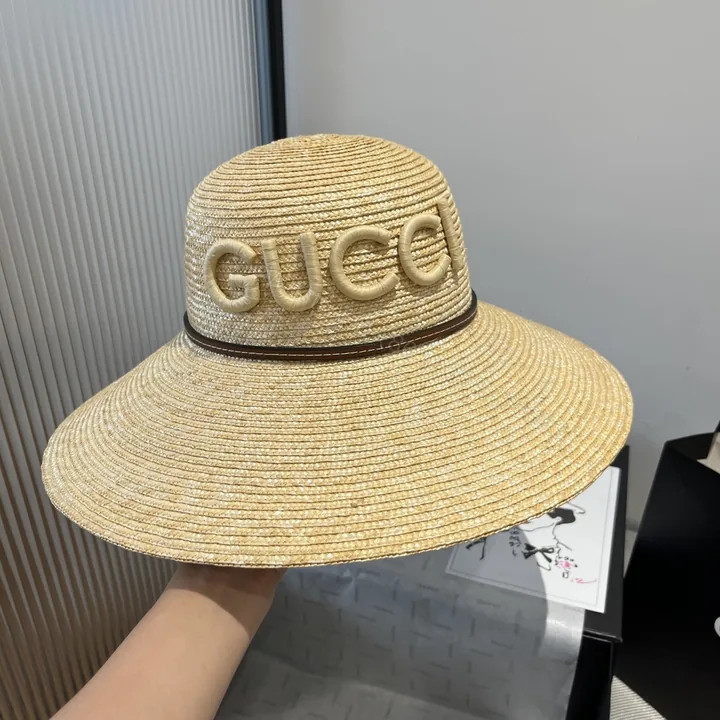 View 1 of Gucci高仿大圓簷遮陽帽 女款GUCCI立體字母設計 夏季氣質造型帽
