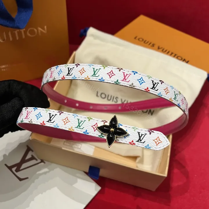 View 1 of Colorful Monogram Belt with Fleur-de-Lis Clasp, Luxe Contrast