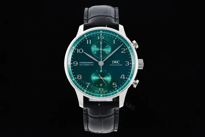 View 1 of IWC Portugieser Chronograph Stainless Steel / Green Dial IW3716-15