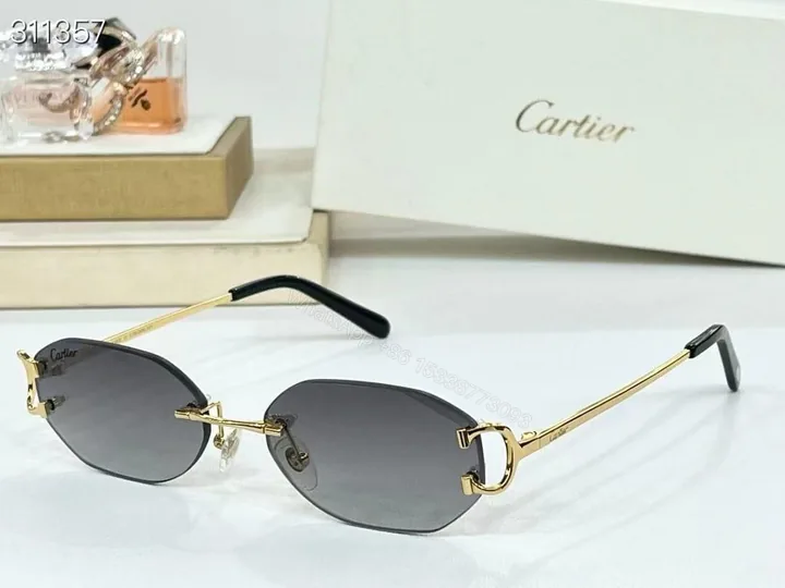 View 1 of Cartier Diamond Cut Big C Frame Sunglasses