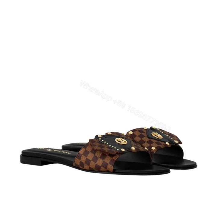 View 1 of LOUIS VUITTON LV FRAME FLAT MULE CACAO BROWN 1AHLR3
