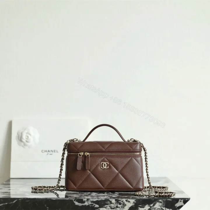 View 1 of 高仿Chanel*25K系列AP4936小牛皮盒子包深棕色免檢版