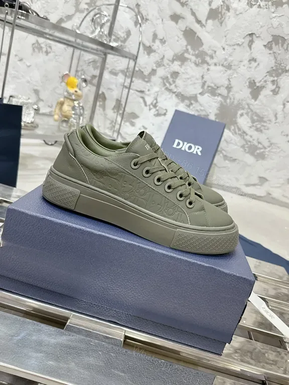 View 1 of Knit-Texture Luxury Low-Top Sneakers with Subtle Dior Detailing