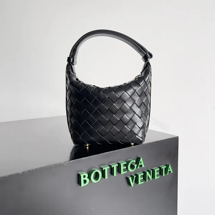 View 1 of Chic Woven Mini Shoulder Bag - Everyday Luxury, Black