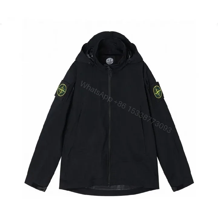 View 1 of Cozy Black Nylon Parka: Minimalist, Weatherproof, Modern Simplicity