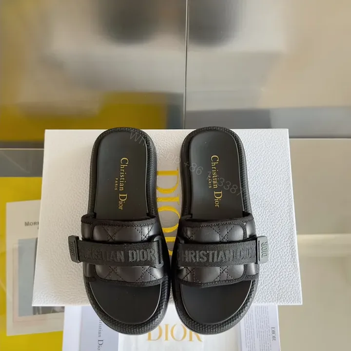 View 1 of Minimalist Leather Slide with Signature Detailing - Designer-Inspired Comfort