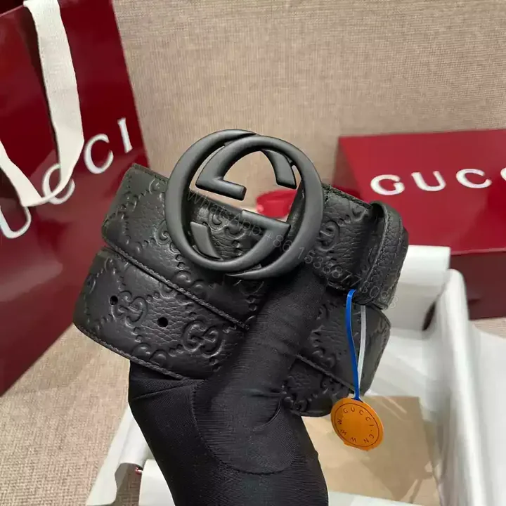 View 1 of GUCCI BELT WITH INTERLOCKING G BUCKLE 4CM – B108