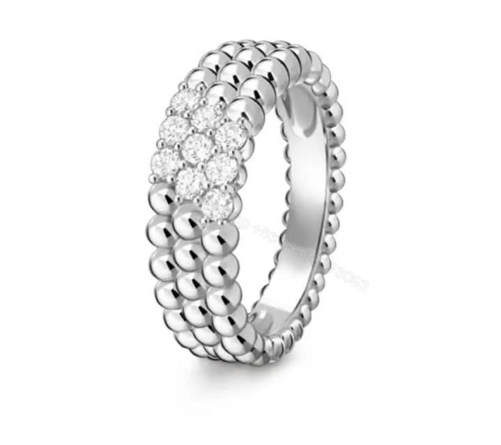 View 1 of Van Cleef & Arpels Perlée 3 Rows Diamond White Gold Ring TJ620