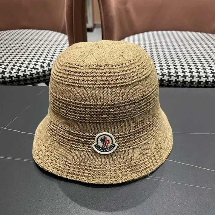 View 1 of Lightweight Straw Bucket Hat with Iconic Emblem