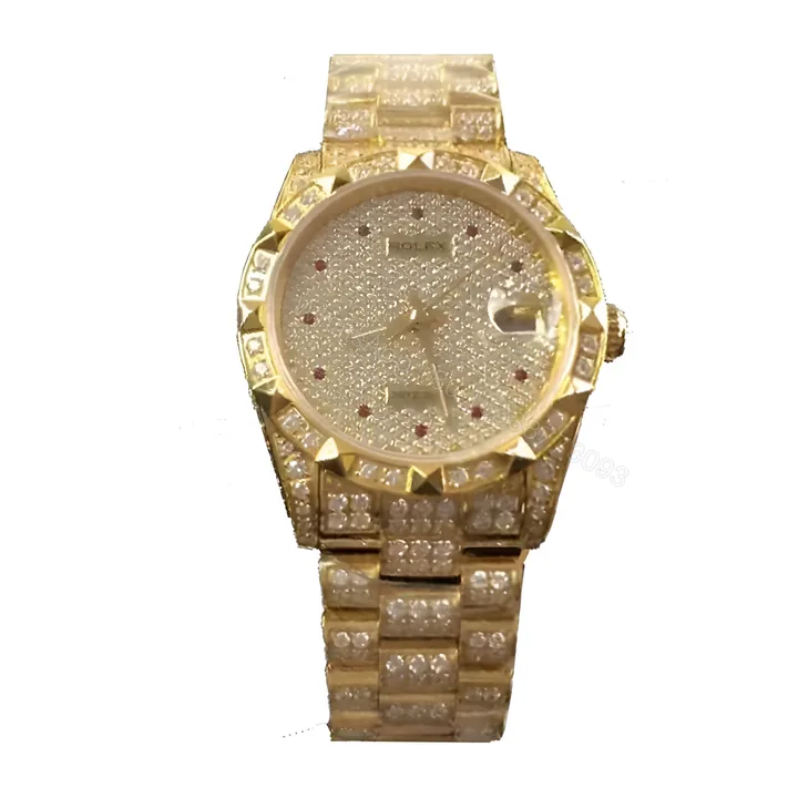 View 1 of Rolex Gold Full Diamond Replica