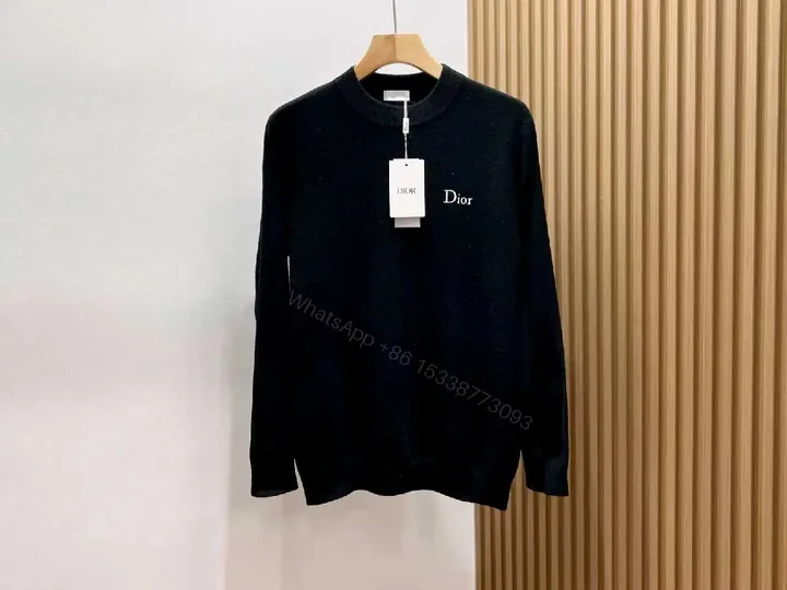 View 1 of Black Wool-Blend Knit, Subtle Logo, Premium Everydaywear