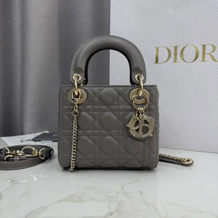 View 1 of Dior原單深灰Lady Dior女用小包霧面質感都會氣息設計
