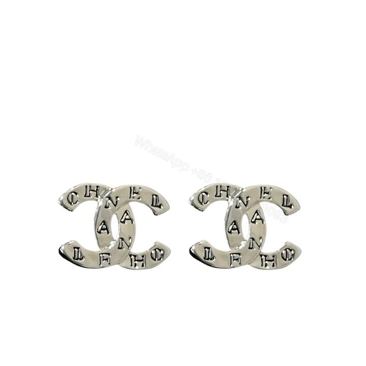 View 1 of Chanel Cc Classic Logo Earrings Silver