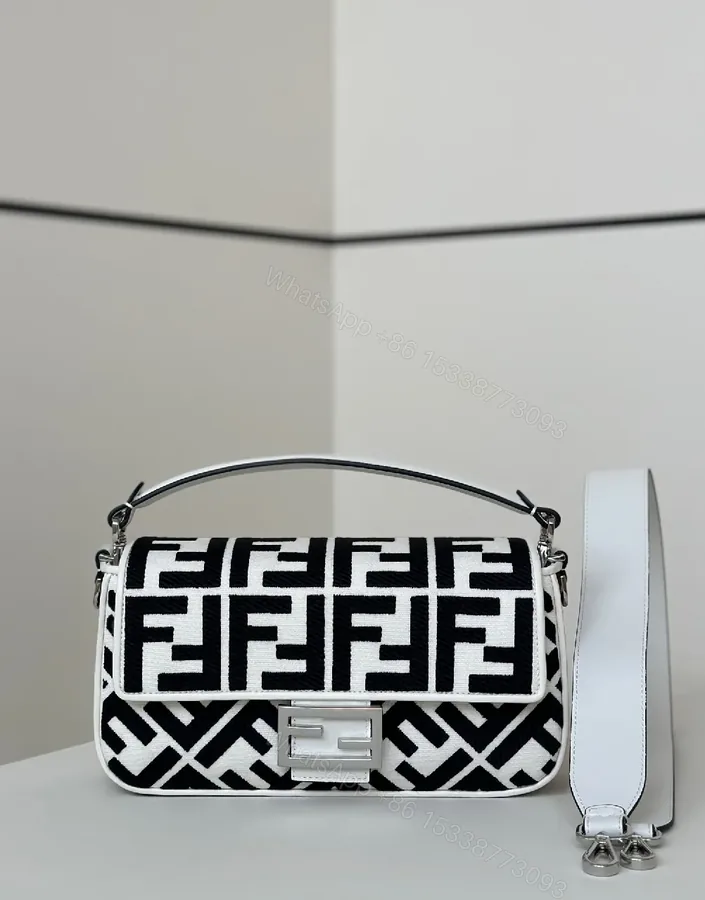 View 1 of Bold Monochrome Messenger: Graphic Pattern, Everyday Luxury Bag