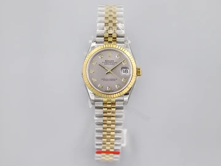 View 1 of Rolex Datejust 31 Stainless Steel Yellow Gold Fluted Grey Diamond Dial Jubilee 278273-0022