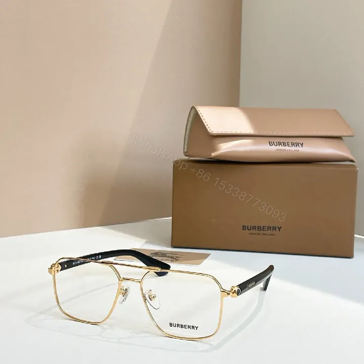 View 1 of Minimalist Gold-Tone Eyewear: Rectangular Luxury Frames