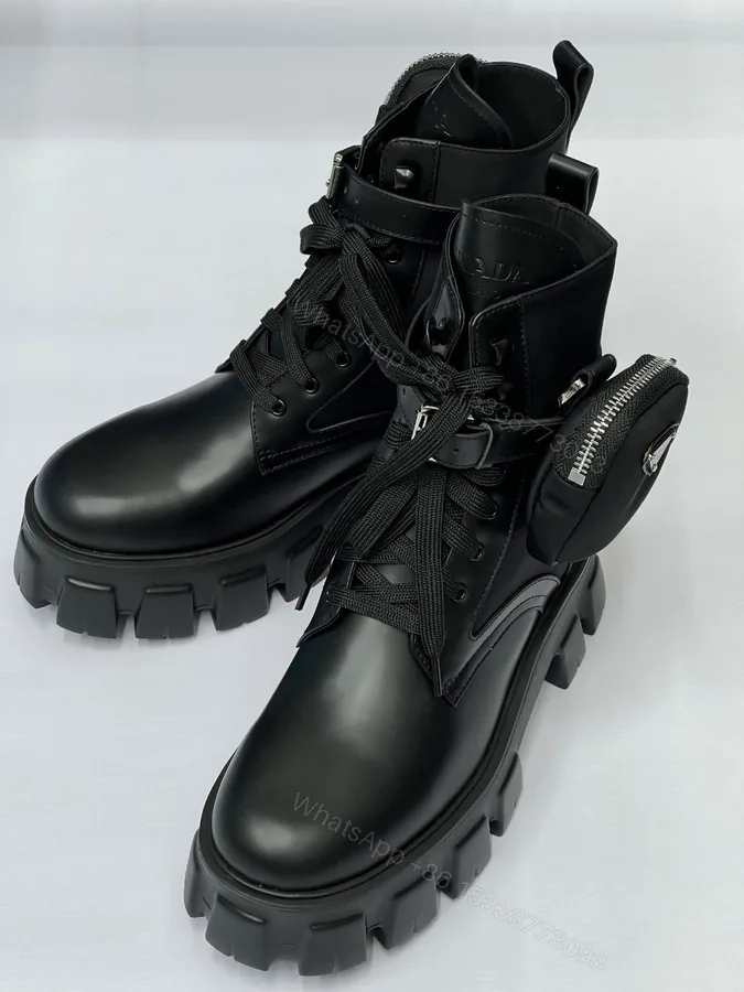 View 1 of ‘MONOLITH’ PLATFORM LEATHER COMBAT BOOTS WITH DETACHABLE POUCH