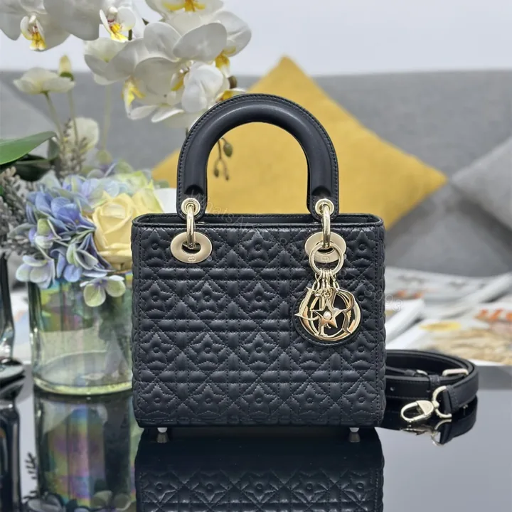 View 1 of 高仿Dior*Lady系列M053M900小羊皮手袋幸運星黑色小號免檢版