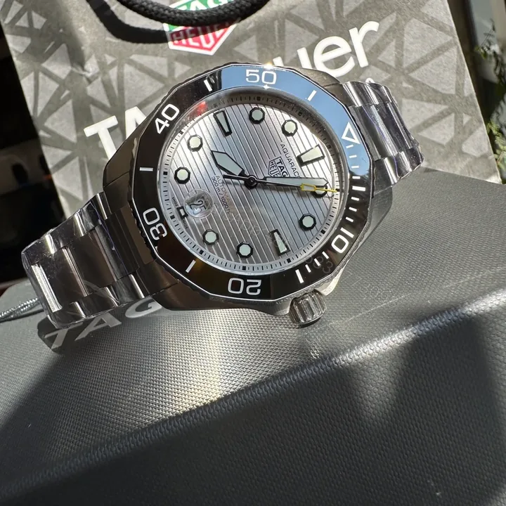 View 1 of TAG Heuer Aquaracer Nightdiver Automatic Watch 43MM DLC Blue Dial Black Ceramic Bezel Premium Edition TAG-AQUA-ND-BLU-43