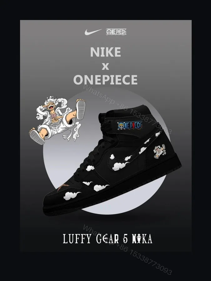 View 1 of Luffy Gear 5 Nika V.2 Custom High-Top Jordan 1