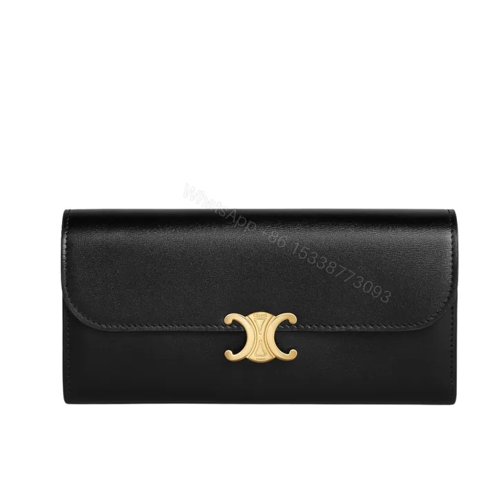 View 1 of CELINE LARGE WALLET TRIOMPHE IN SHINY BLACK 19CM 10E313DPV 38NO