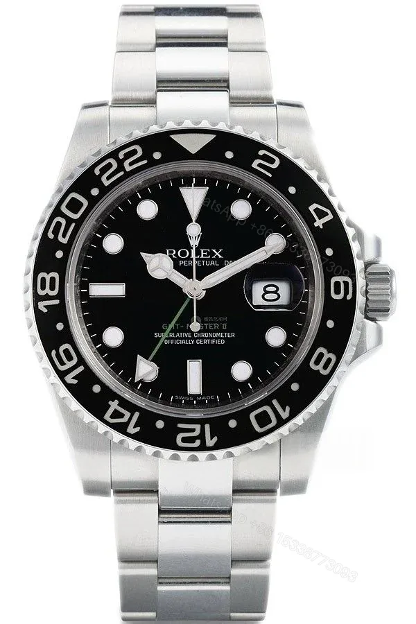 View 1 of Rolex Super Clone Watches 1:1 Black GMT-Master II 116710LN 3186 Movement
