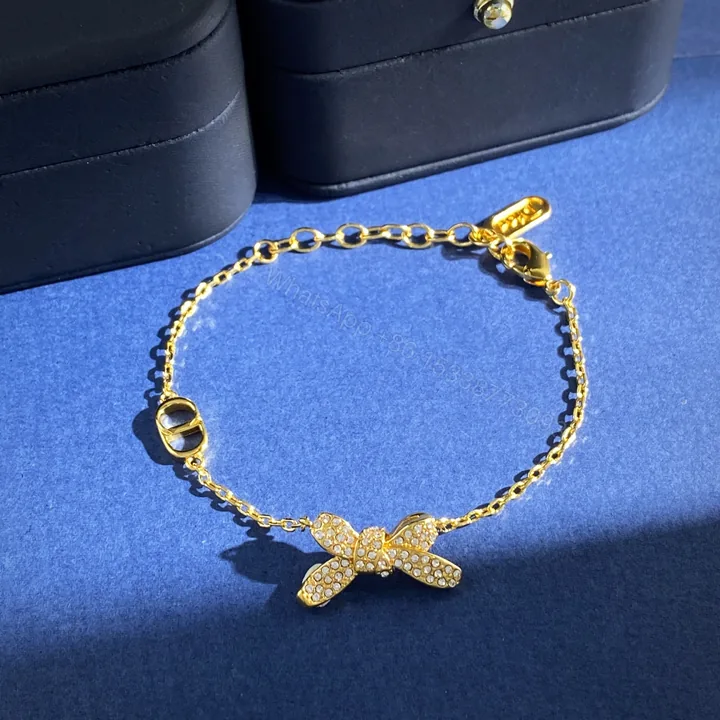 View 1 of Dior一比一滿鑽蝴蝶結項鍊精緻版法式女款飾品