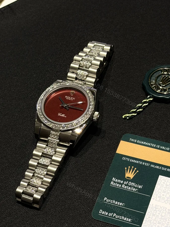 View 1 of Rolex 高仿 女款 Datejust 酒红色面腕錶 甜美時尚款