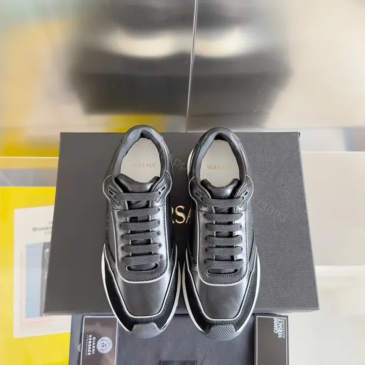 View 1 of Chic Luxe Black Sneakers: Versace-Inspired, All-Day Comfort
