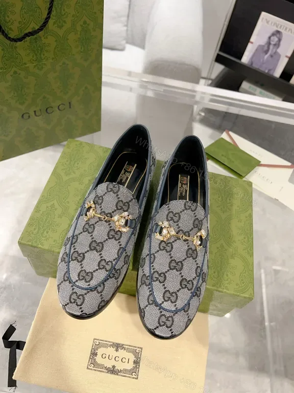 View 1 of G-Style GG Leather Trim Loafers: Modern Everyday Luxury