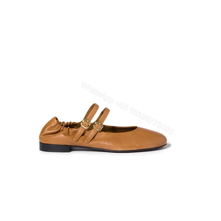 View 1 of MIUMIU Ruched Nappa Leather Ballet Flats 609883
