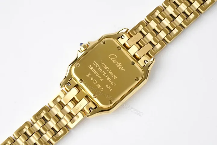 View 1 of 3K Factory Cartier Panthère de Cartier Yellow Gold 27x37mm Quartz Watch with Diamond Bezel