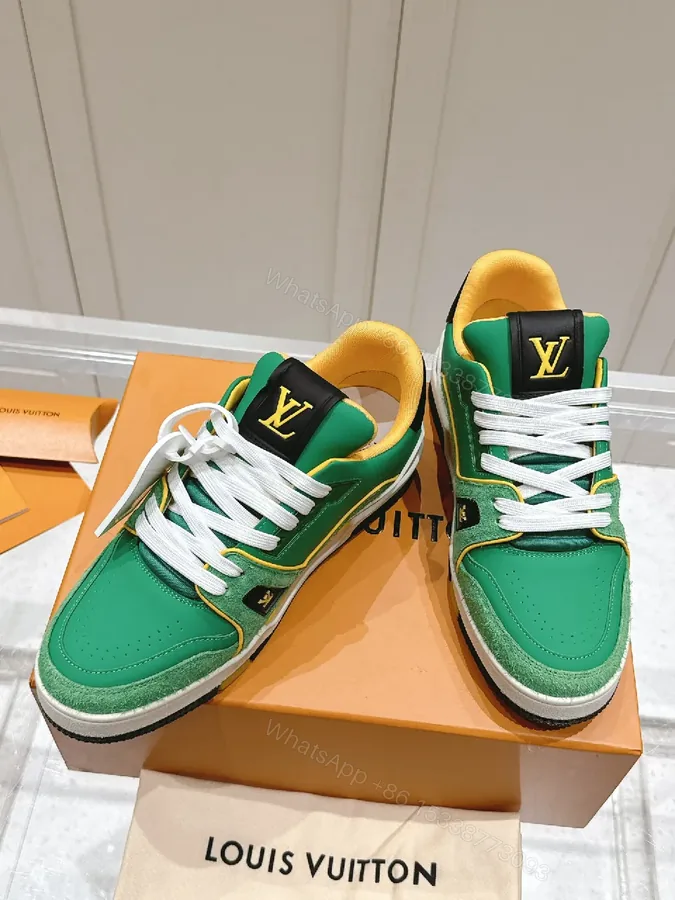View 1 of Green Lux Leather High-Top Sneaker with LV Accents