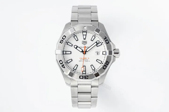 View 1 of V6 Factory TAG Heuer Super Series Watch – Silver Stainless Steel, White Dial, Casual and Formal Style, 100m Water-Resistant