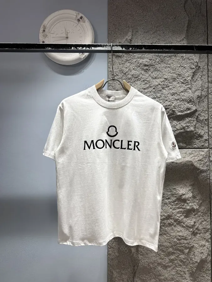 View 1 of White Cotton Crest Tee: Modern Luxury, Relaxed Fit