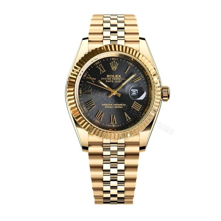 View 1 of Rolex Datejust Roman Numeral Dial Gold In Black 41Mm