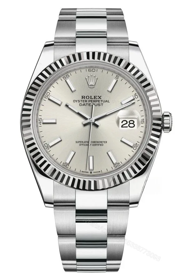 View 1 of Rolex Datejust M126334-0003 1:1 Replica Silver Dial Oyster 41MM 3235 Movement Super Clone Watch