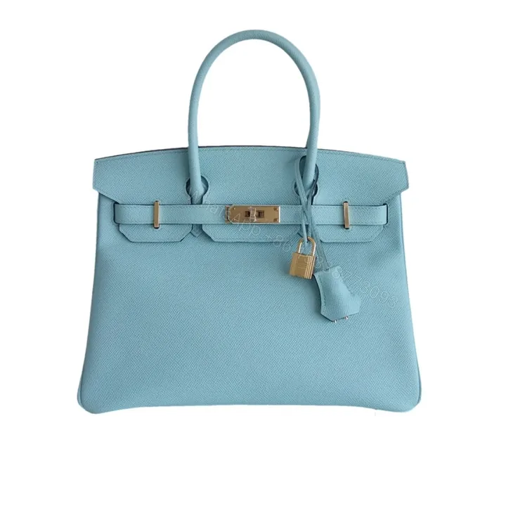 View 1 of Hermes Birkin 30 Gold Hardware Blue Atoll 30cm