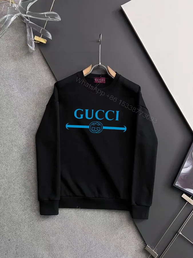 View 1 of Gucci A貨男款圓領衛衣 黑色藍色標誌街頭感潮流單品