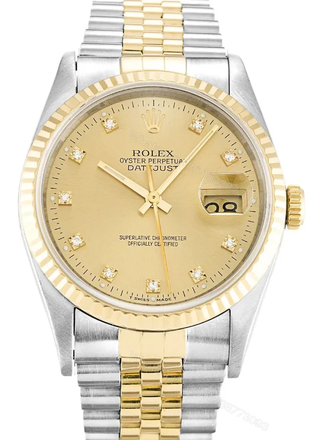 View 1 of Replica Rolex Datejust Champagne Diamonds Dial 16233 36 mm