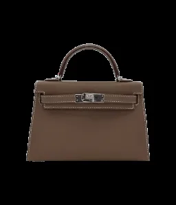 View 1 of Hermès Mini Kelly II HSS Etoupe/White Chèvre Palladium Hardware