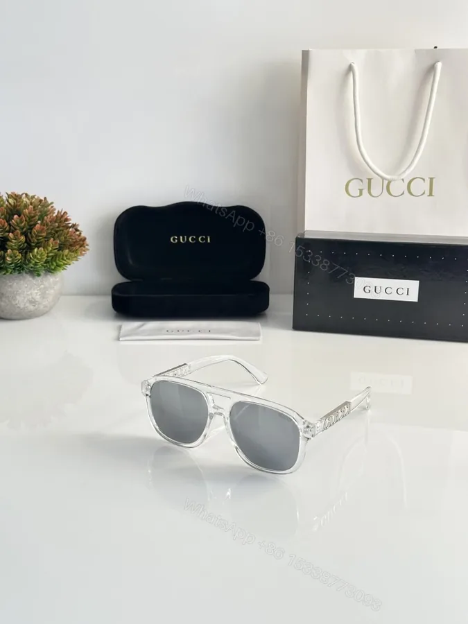 View 1 of First Copy Gucci 0525 Water Silver Mercury Sunglasses